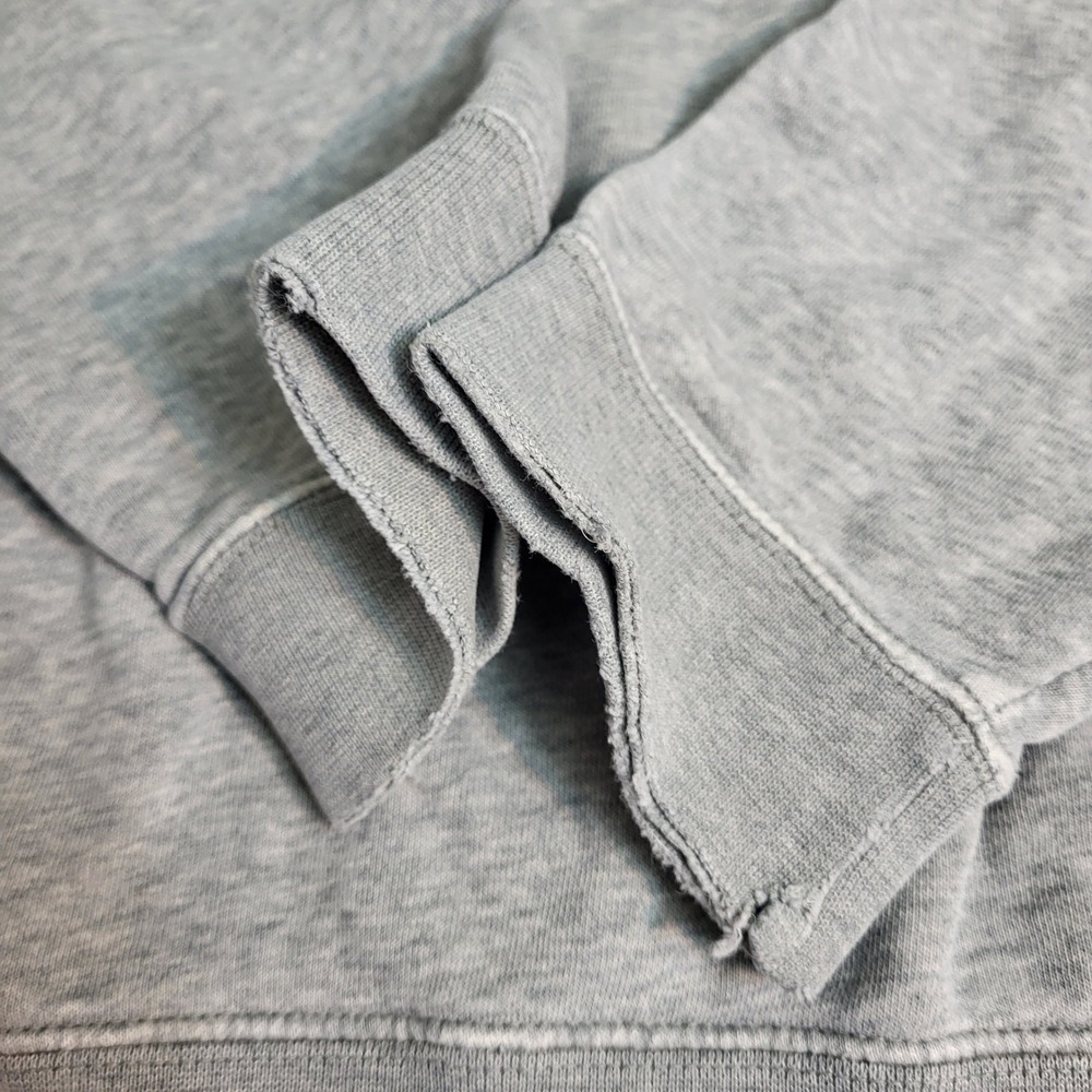 Nike Mens Classic Pullover Hoodie Heather Gray Distressed Large Small Swoosh - Picture 5 of 9